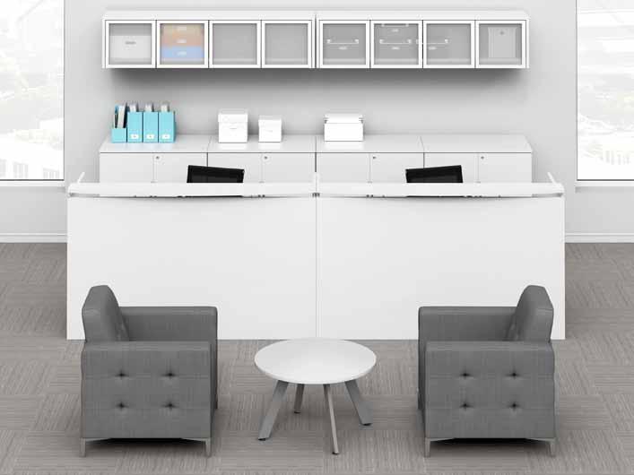 classic laminate series white reception & storage solutions: For a bold modern look.