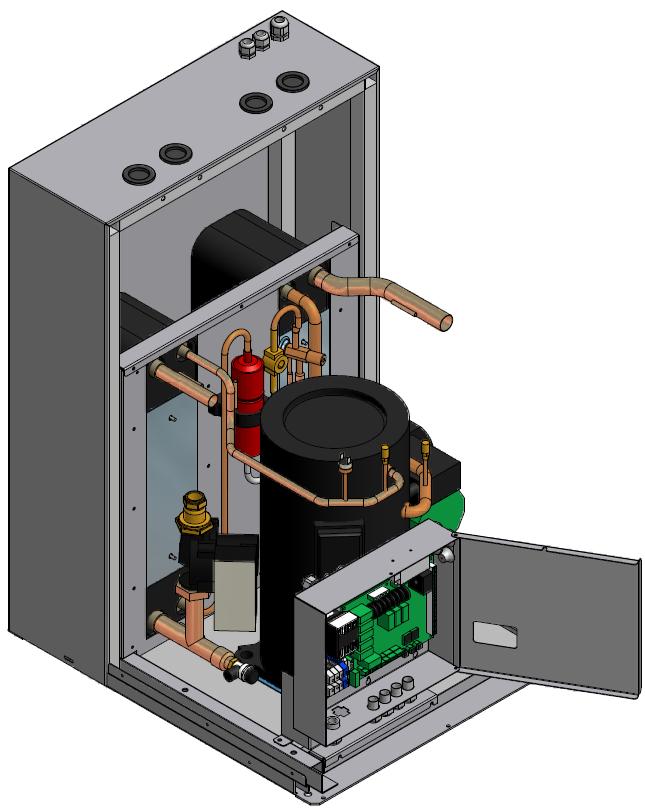 črpalka Tipalo povratnega voda Izpustni ventil kondenzorja Tipalo dvižnega voda Izpustno temp.