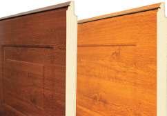 Doors with wood inishes complement and emphasize the individual style of buildings.