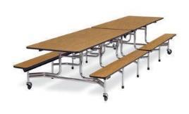 32 MOBILE TABLE STOOL Model: MTS15271216-15"H, 16 Stools 27"H x 30"W x 12"L Table $959.