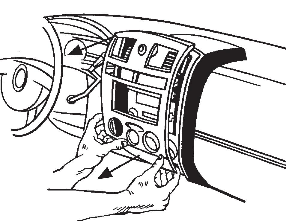 Unsnap and remove the entire panel surrounding the radio and A/C
