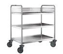 Clearing trolleys Made of corrosion-resistant stainless Welded shelves * Synthetic castors corrosion-resistant in compliance with DIN 18867-8 Clearing trolleys ARW 9 x 6 Illustration Model