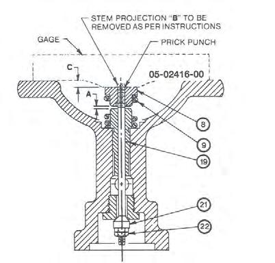 Section 3 Type D Pressure Reducing Pilot the thread at several points. Work carefully to avoid bending the stem. 8 - Scrape away burs raised by prick punching.