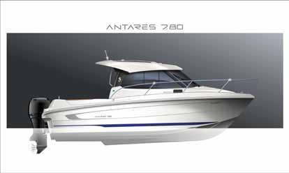 ANTARES 7.80 Profile : Multi-purpose Day boat - Sport/ Relaxation The Antares 7.80 retains all those key features that made the 7.