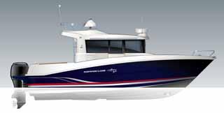 BARRACUDA 9 Profil : The sea as a playground Key Features : Powerful design: - Hull design inspired by American sport fishing boats (sheer, flare and purity of hull lines).