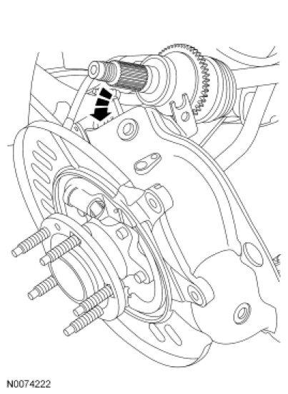 3. Position the wheel knuckle onto the toe link and lower arm. 4. Loosely install the new toe link outboard bolt and nut. 5. Loosely install the new lower arm outboard bolt and nut. 6.