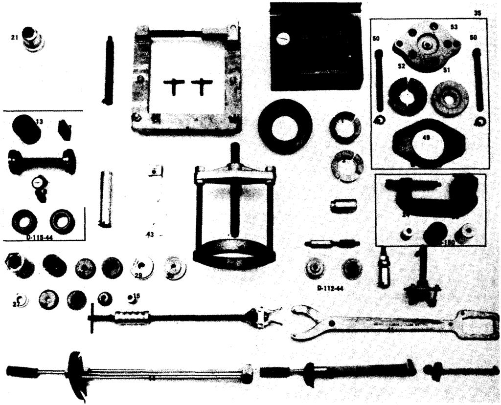 21 t,j,,.)f - 17 - - It- J ' - 12 t 12 0 ti -- li.; Figure 2 100'1-2 The following is a detailed list of all Special Service Tools required to service the Model 44 Front and Rear Axles. Item No.