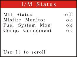 2) Using the UP/DOWN arrows to view status of the following monitors.