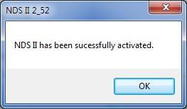 You will receive a pop up message confirming activation of your NDSII software. The NDSII software is now ready to use. 2.