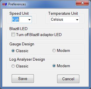 The preferences window lets users specify the units used throughout the software.