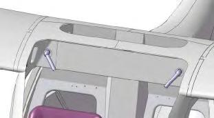 2 The wing structure includes the skins (upper and lower), spar, and ribs. The brackets for aileron and flaps hinges are attached to the ribs along the trailing edge.
