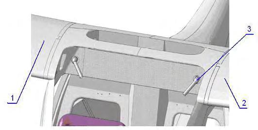 Type: CT Series: CTSW LSA Page: 4-43 Install the wings (1 and 2) onto the fuselage. Fix them by the main bolts (3) KА2000010. Fig. 8.