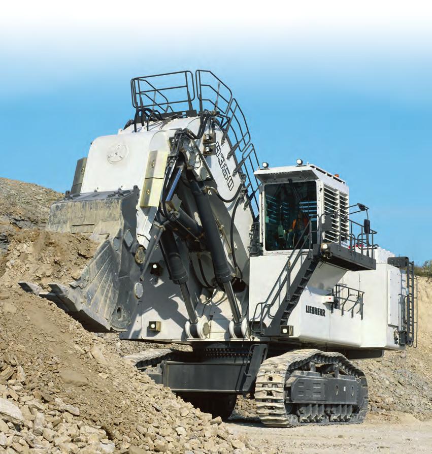 Mining Excavator R 9350 Operating Weight with Backhoe Attachment: 302,000 kg / 665,800 lb Operating Weight with Shovel Attachment: 310,000 kg