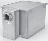 GREASE INTERCEPTORS ZS1170 GREASE INTERCEPTOR (See chart for pricing) PREFIXES ZS All Type 304 Fabricated Stainless Steel Inlet/ Flow Capacity Approx. Dimensions in Inches Outlet Rate Water Grease Wt.