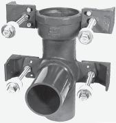 Complete with Dura-Coated cast iron 4" No-Hub fitting with 2" vent, support brackets, corrosion resistant ABS coupling, fixture bolts and trim, and bonded Neo Seal gasket.
