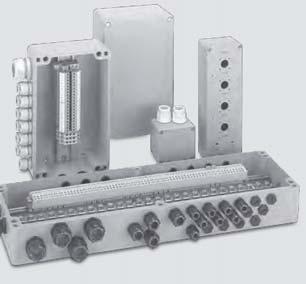 Internal articulated hinges for hinged mounting of enclosure cover.