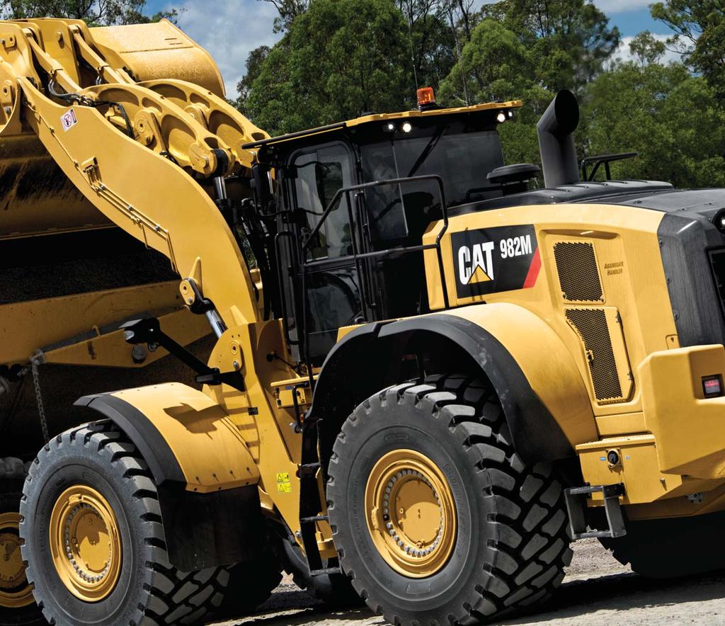 The new 980M and 982M Wheel Loaders have either a Tier 2/Stage II, Tier 3/Stage IIIA equivalent or Tier 4 Final/Stage IV, depending on emission standards of specific country, engine equipped with a