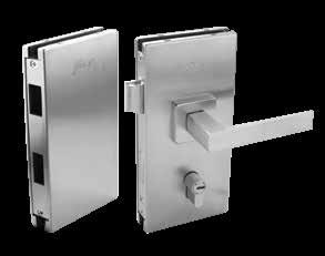23 Glass Door Lock-01 Product code 5511 LKYGDL001 Innovatively designed handle for easy operation of latch bolt Deadbolt feature to ensure privacy Operated with computerised key Glass Door Lock-02