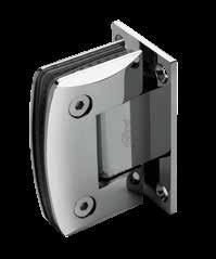 37 Kurve Wall to Glass Hinge Product code 5757 LKYAHSH11 Elegant and appealing curvilinear design Developed for firm holding of glass door to the wall Made of SS 304 which makes the fittings highly
