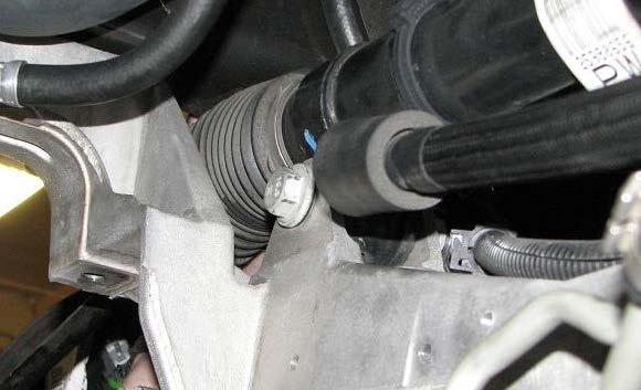 83. Use a 21mm deep socket to remove the two front engine cradle bolts. 88.