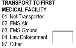 EMS Information Definition: Company Name or ID for EMS agency that responds to transport the person to the first medical facility.