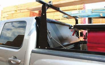 n Hard folding aluminum tonneau cover with integrated contractor rack n Rack uprights slide in the rails for multiple positions