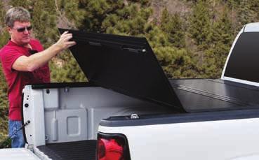 Our patented latch system is concealed under the tonneau cover simply lock your tailgate to secure the contents of your truck bed.
