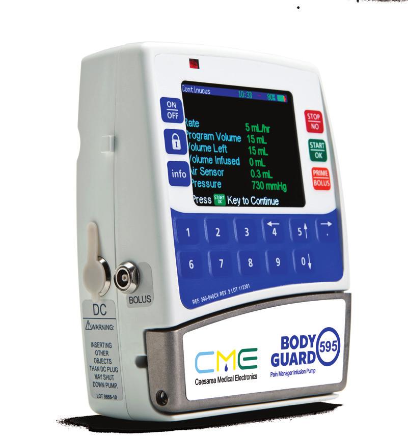 BodyGuard 595 Color Vision Multi-Use ain Manager The BodyGuard 595 Color Vision pain manger infusion pump is specially designed for departments needing different pain management solutions at the palm