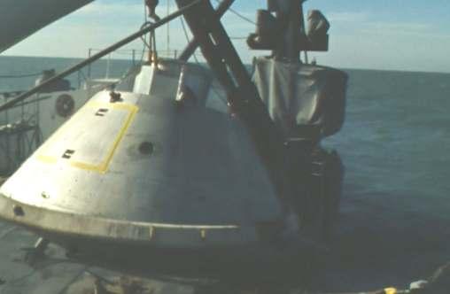 Photo #9: Block II BP-1101A during unmanned Apollo Block II uprighting system test in 1967