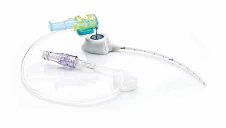 Perouse PPS FLOW PLUS Safety Huber Needles and CT Port range Unique automatic positive pressure system provides automatic positive flush from catheter tip Allows one handed technique to