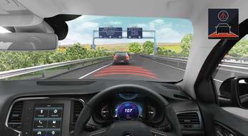 Active emergency braking system: (2) This system alerts the driver if there is a risk of