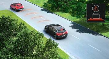 Lane departure warning: (1) This system detects the lane in front of the vehicle with a camera