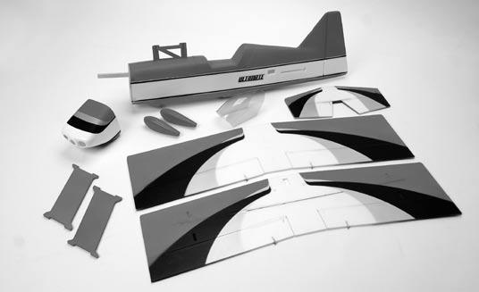 Contents of Kit/Parts Layout Large Replacement Parts: EFL2176 Wing Set with Struts EFL2177 Fuselage with Hatch and Rudder EFL2178 Horizontal Tail Assembly EFL2179 Cowl EFL2180 Wheel Pants EFL2181