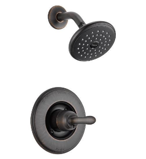 14 Series Shower Trim; Venetian Bronze; 7" Diameter Trim; 5-1/8" Rainshower Head Linden Monitor 14 Series