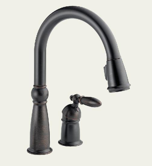 1st Upgrade Single Handle Pull-Down Kitchen Faucet; Venetian Bronze; Lever Handle; Spout Swings