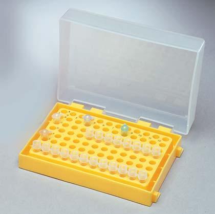 Height with lid 55 mm. Width 140 mm. Length 140 mm. Standard neutral colour. Part No. 1001525 BOX FOR 50 CRYO VIALS AND 1. Height with lid 55 mm.