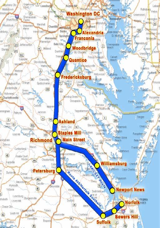... AS A RESULT, IT HAS BEEN SUGGESTED THAT HAMPTON ROADS IS MORE FUNCTIONALLY DEPENDENT ON THE NEC THAN ON SEHSR The Hampton Roads Corridor has been