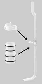 integrated stop buffer for toilet lid and all necessary gaskets 6313 1 10 200 white Flushing regulators for high gloss high-level flushing boxes For subsequent installation in flushing boxes to avoid