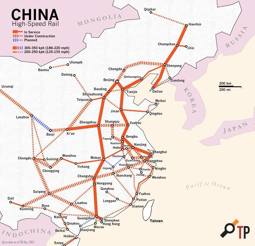 The network's rapid expansion means that 29 of China's 31 provinces and regions are
