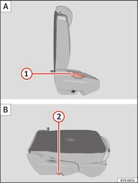 Note The ventilating slits between the heated rear window and the shelf must not be covered so that used air can escape from the vehicle. Folding down rear seats to create load space Fig.