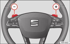 Wait until the engine is running at idle speed before selecting a new gear range. Gear change with Tiptronic* Fig. 203 Selector lever in Tiptronic position (left-hand drive vehicles).