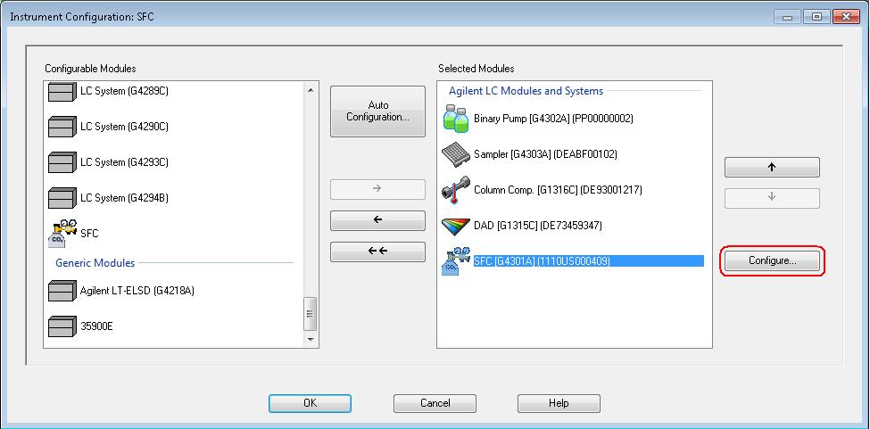 panel and click Configure.