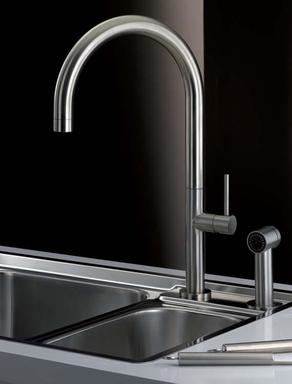 Ref. 65020 Modo monobloc with swivel spout Chrome 329 Brushed