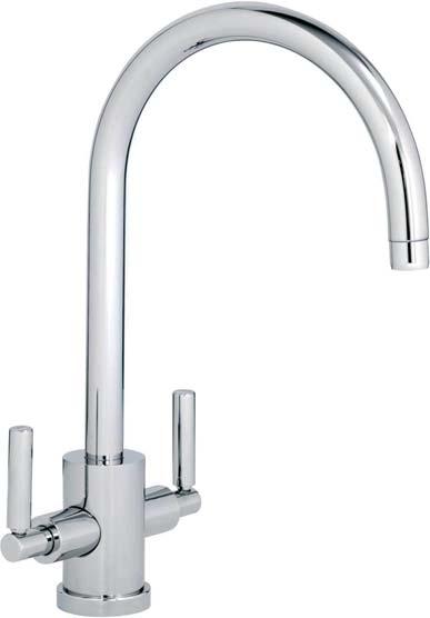 3 bar pressure required Atlas monobloc with swan swivel spout and twin levers. Ref.