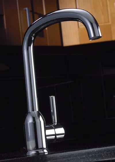 Gosford Gosford monobloc with swan swivel spout and twin levers. Ref. AT1019 Chrome 167 Ref. AT1020 Brushed Nickel 187 Ref.