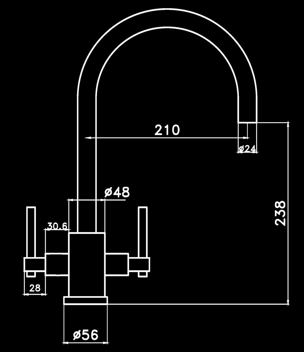 12513 Ovetto single lever monobloc with swan swivel spout