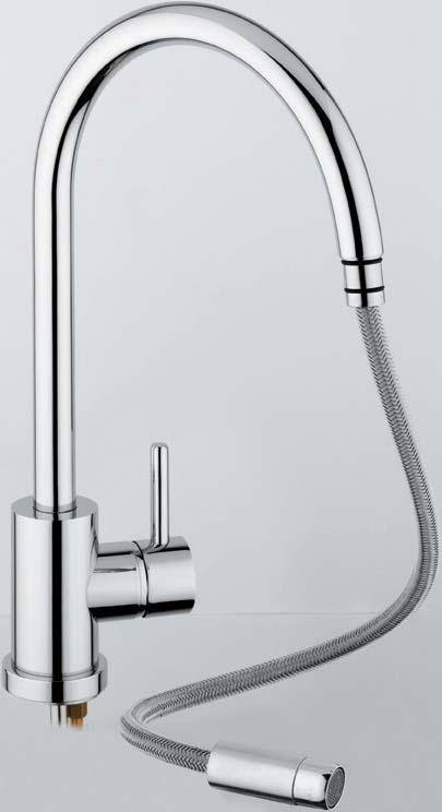 Lyrica Lyrica monobloc with swan swivel spout and side lever. Ref.