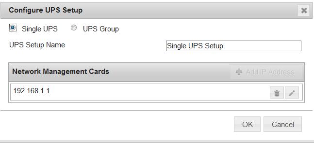 UPS Configuration Advanced UPS Setups Add UPS Setup In an Advanced UPS configuration, a single instance of PowerChute Network Shutdown can monitor multiple UPS setups and initiate graceful shutdown