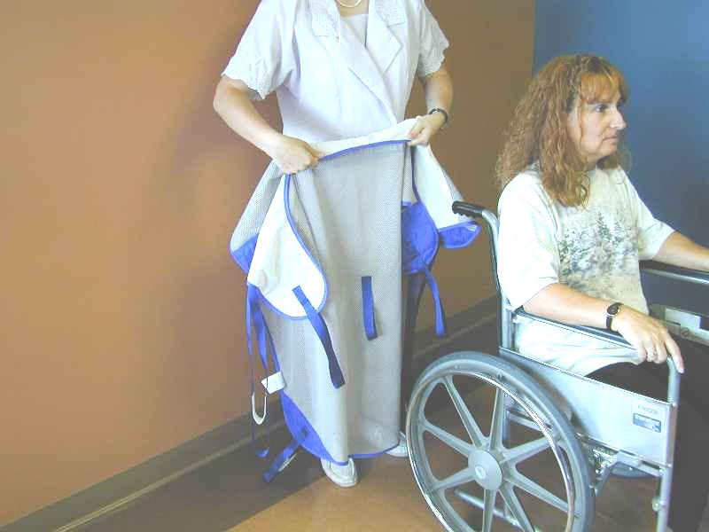 more secure feeling. The head support is tighter and the extra straps on the side provide more lateral support. The patient may be transferred in a seated, semi-reclined or fully reclined position.