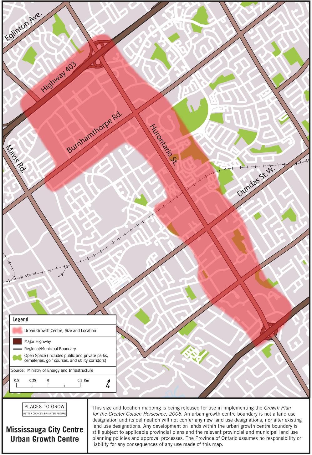 FIGURE 1 MISSISSAUGA CITY CENTRE URBAN GROWTH CENTRE 4 4 SOURCE: Size and Location of Urban